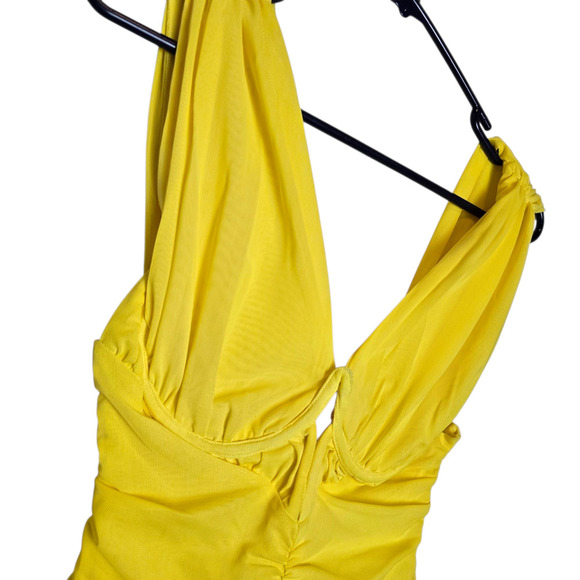 Eliya the Label Anna Dress in Yellow XS maxi gown gloves stretchy - Picture 4 of 11